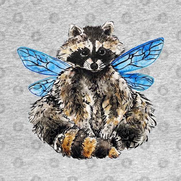 Raccoon Fairy by aquabun